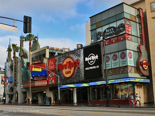Hollywood Boulevard, including hard Rock Cafe and Graumans Chinese Theater